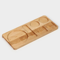 Поднос-подставка Adelica &laquo;Чайная станция&raquo;, на 2 персоны, с потайными ручками, 40&times;18&times;1,8 см, берёза