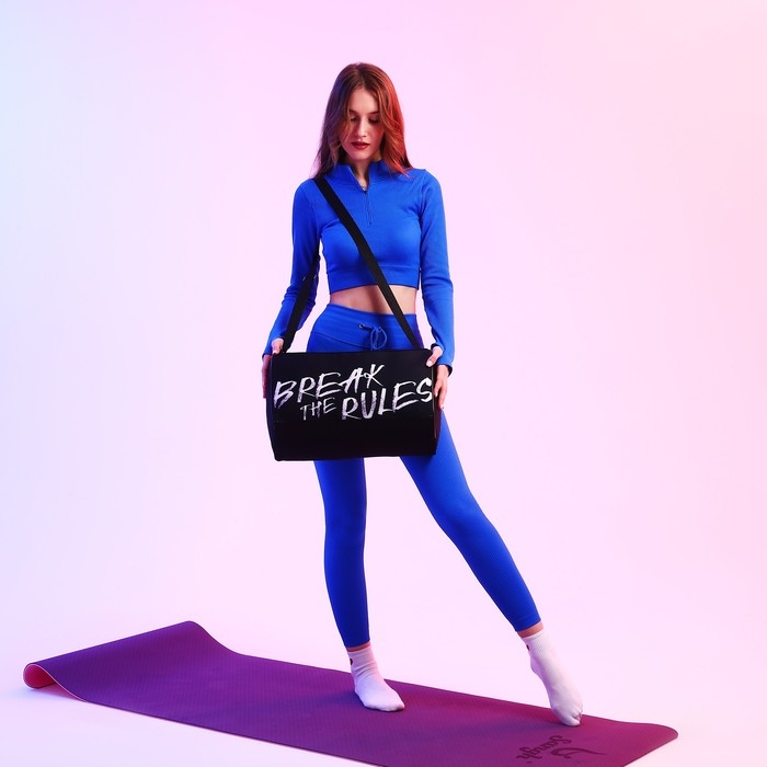 Сумка спорт "Break the rules", 40*24*21, отд на молнии, черный