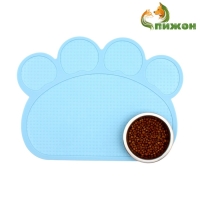 Коврик силиконовый под миску, 40 х 30 см, голубой Коврик силиконовый под миску, 40 х 30 см, голубой