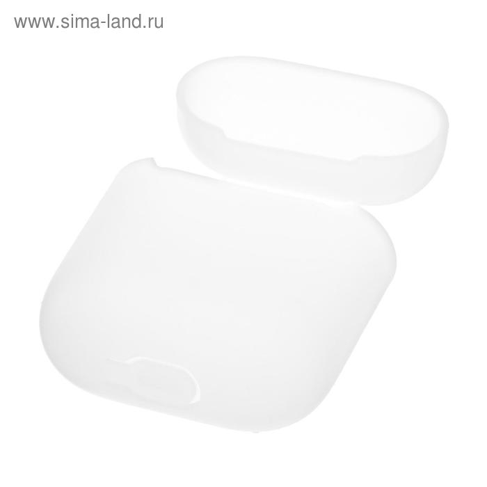 Чехол Luazon для футляра AirPods 1/2, мат. верха: силикон, 56х24х47 мм, люминесцентный белый Чехол Luazon для футляра AirPods 1/2, мат. верха: силикон, 56х24х47 мм, люминесцентный белый