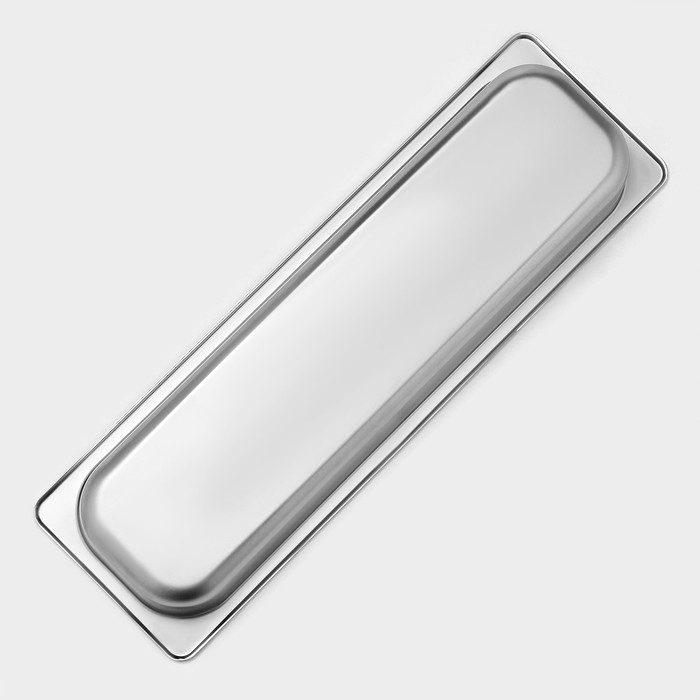 Гастроемкость 2/4 из нержавеющей стали, 100 мм, 53&times;16,4&times;10 см, толщина 0,8 мм