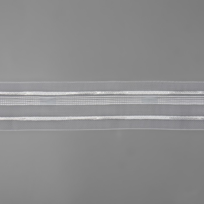 Шторная лента, органза, 4 см, 50 &plusmn; 1 м, цвет прозрачный