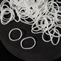 Силиконовые резинки для волос, набор, d = 1,3 см, 50 гр, цвет белый