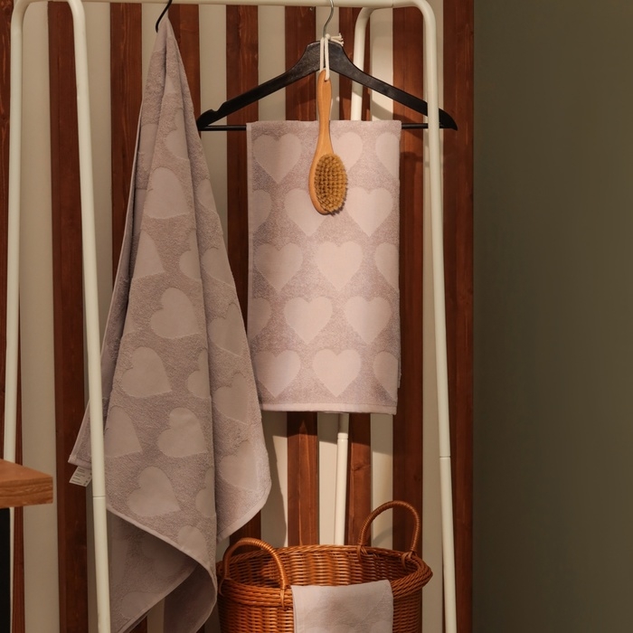 Полотенце махровое Love Life Полотенце махровое Love Life "Hearts" 30*50 см, светло-розовый, 100% хл, 450 гр/м2