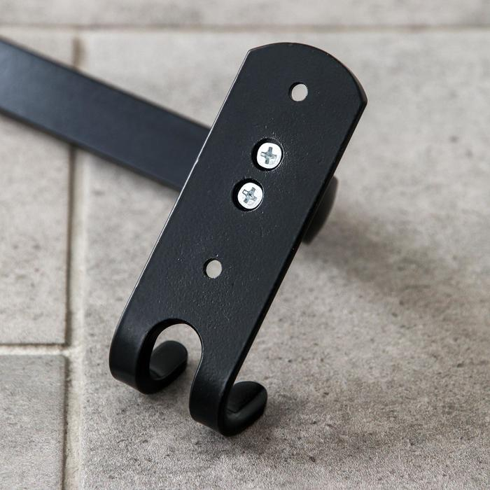 Держатель для полотенец, 4 крючка, 58×10×7,5 см, цвет чёрный Держатель для полотенец, 4 крючка, 58×10×7,5 см, цвет чёрный