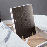 Стол обеденный на одной ножке раздвиж Норд, 90(122)х90х79, ЛДСП 22мм/Пластик,Мрамор Белый