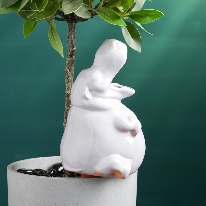 Ороситель Ороситель "Бегемот" для комнатных и садовых растений Кунгурская керамика, 0.2л, 14см, белый