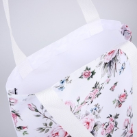 Сумка шопер &laquo;Розы&raquo;, 35х0.5х40 см, отд без молнии, без подклада, белая