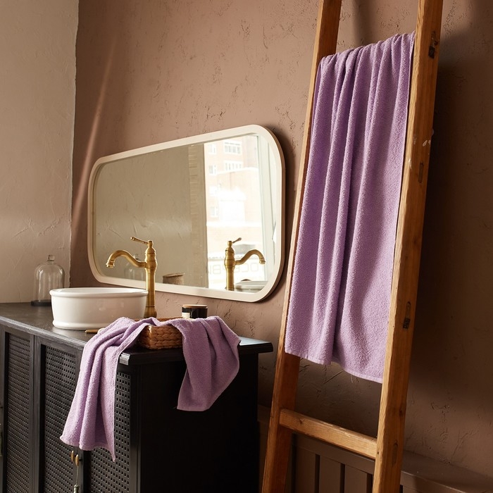 Полотенце махровое Экономь и Я 70*140 см, цв. лиловый, 100% хлопок, 320 гр/м2