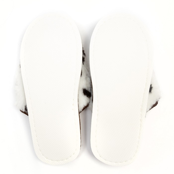 Тапочки женские, цвет молочный &laquo;Лапки&raquo;, размер 37