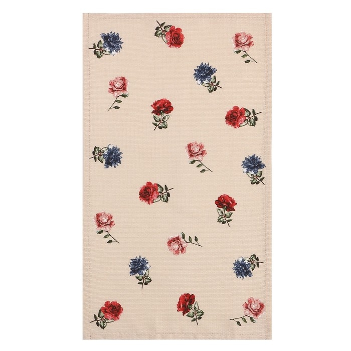 Полотенце Доляна "Цветочки" 28х46 см, 100% хлопок, вафля 160 г/м2