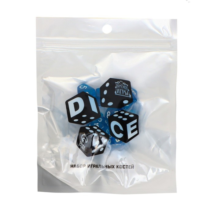 Набор кубиков для D&D (Dungeons and Dragons, ДнД) Набор кубиков для D&D (Dungeons and Dragons, ДнД) "Время игры", серия: D&D, 7 шт, синие
