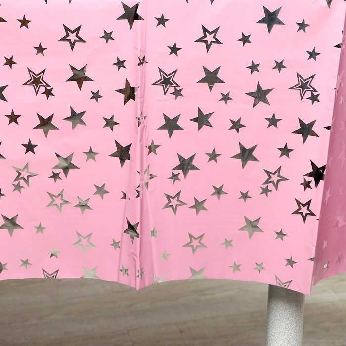 Скатерть &laquo;Звёзды&raquo;, 137 &times; 183 см, цвет розовый