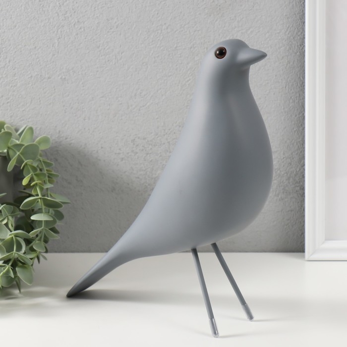 Сувенир полистоун "Птица" серая 28х23,5 см