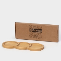 Менажница Adelica &laquo;Светофор&raquo;, 3 секции, 30&times;10&times;1,8 см, пропитана минеральным маслом, в подарочной коробке, берёза