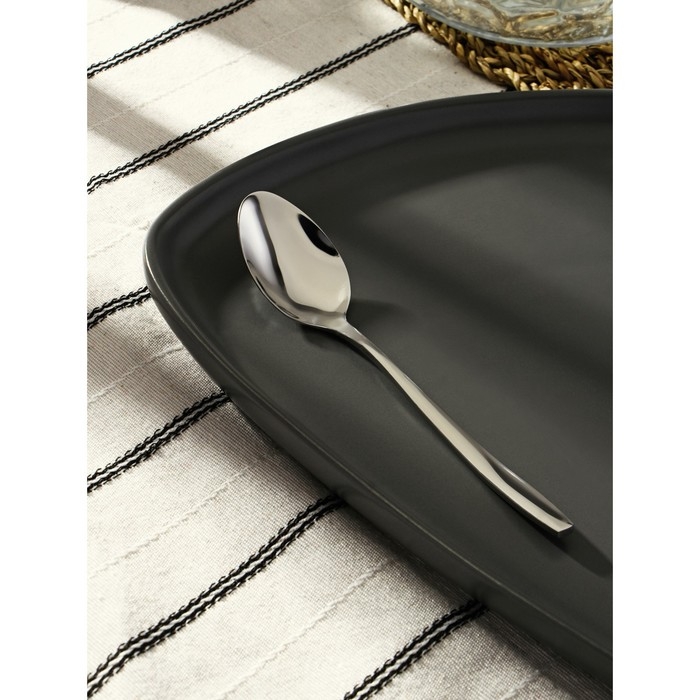 Ложка чайная из нержавеющей стали «Милано», длина 15 см, толщина 1 мм, цвет серебряный Ложка чайная из нержавеющей стали «Милано», длина 15 см, толщина 1 мм, цвет серебряный