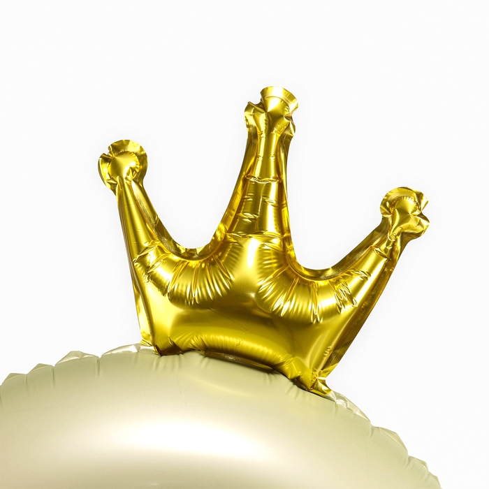 Шар фольгированный 42" &laquo;Цифра 3 с короной&raquo; на подставке, цвет взбитые сливки