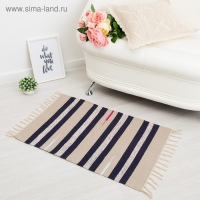 Ковер &laquo;СТРАЙП&raquo;, вид1, размер 50х80 см (&plusmn; 3 см), хлопок, цвет МИКС