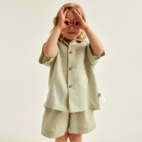 Костюм детский домашний (рубашка и шорты) SL HOME р 28 (86-92), светло-зеленый