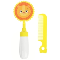 Набор расчёсок с погремушкой «Львёнок», 2 предмета: расчёска с зубчиками + щётка Набор расчёсок с погремушкой «Львёнок», 2 предмета: расчёска с зубчиками + щётка