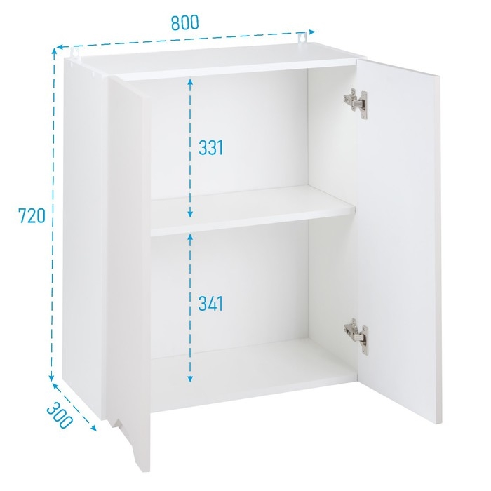 Шкаф навесной 600 Хельга, 600х300х720, Белый/Грей софт МДФ