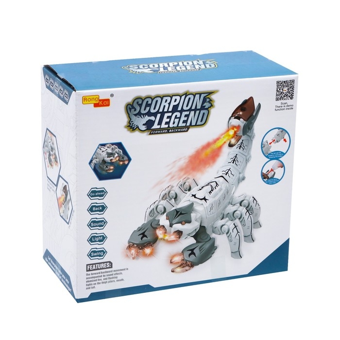 Скорпион «Техно», эффект дыма, световые и звуковые эффекты, работает от батареек, цвет белый Скорпион «Техно», эффект дыма, световые и звуковые эффекты, работает от батареек, цвет белый