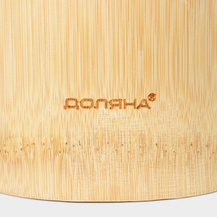 Набор кухонных принадлежностей Доляна &laquo;Бамбуковый лес&raquo;, 5 предметов на подставке: 2 лопатки, 3 ложки