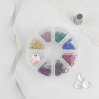 Булавки с круглым концом, 22 мм, 160 шт, разноцветные Булавки с круглым концом, 22 мм, 160 шт, разноцветные