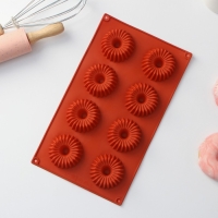 Форма для выпечки Доляна &laquo;Кекс&raquo;, силикон, 29&times;17&times;2 см, 8 ячеек (5,8&times;2 см), цвет коричневый