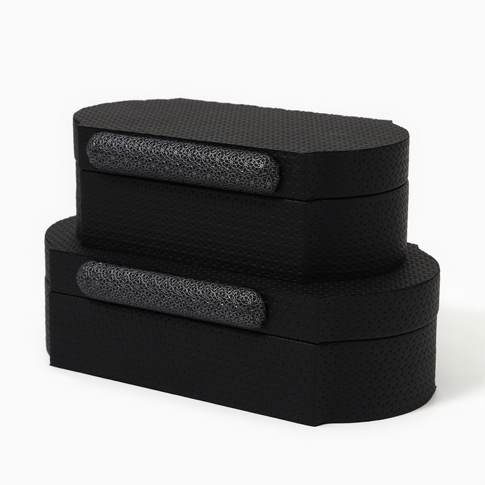 Шкатулка для украшений «Чёрный узор» экокожа, набор 2 шт. Шкатулка для украшений «Чёрный узор» экокожа, набор 2 шт.