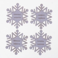 Новый год. Набор для декора столовых предметов &laquo;Снежинка&raquo;, 4 шт,цвет серебро 6,5х7,5 см, 100% п/э, фетр 626098