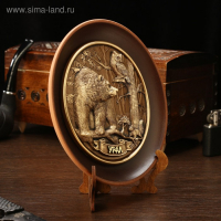 Тарелка сувенирная "Медведь,сова и белка", керамика, гипс, d=16 см Тарелка сувенирная "Медведь,сова и белка", керамика, гипс, d=16 см