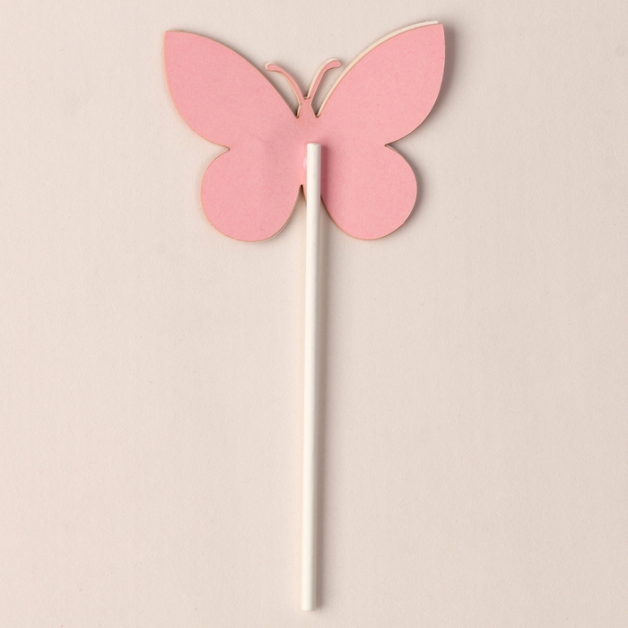 Набор топперов &laquo;Блестящие бабочки&raquo;, набор 5 шт., цвет розовый