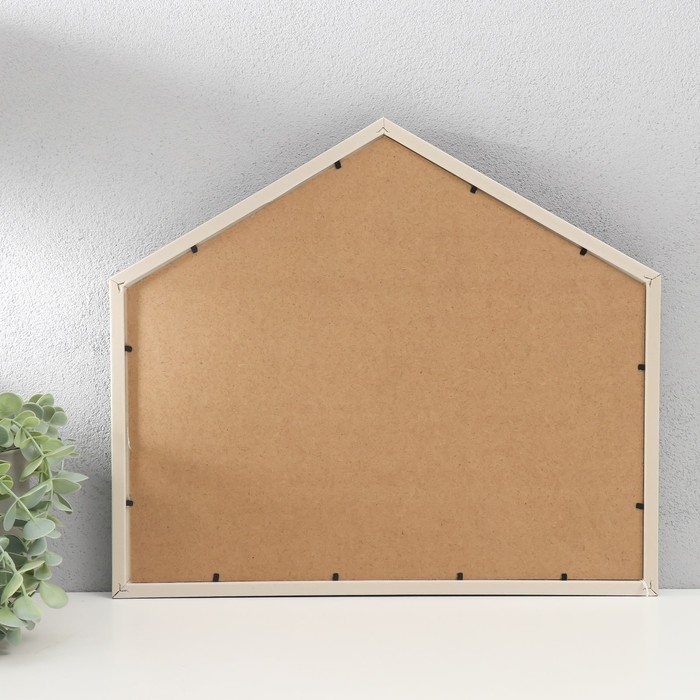 Фоторамка пластик, текстиль на 4 фото "Милый дом в черную полоску" с прищепками 40х35 см