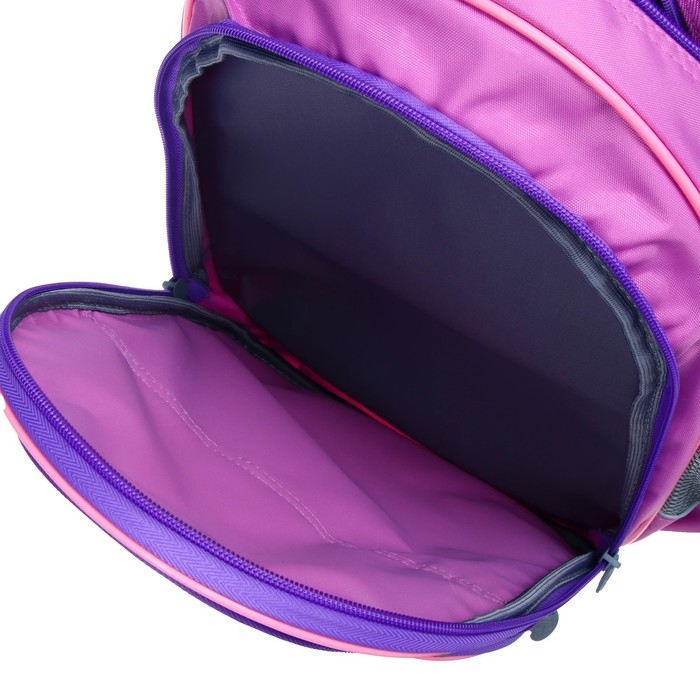 Рюкзак школьный, 36 х 23 х 13 см, эргономичная спинка, Calligrata П Рюкзак школьный, 36 х 23 х 13 см, эргономичная спинка, Calligrata П "Совушка", сиреневый