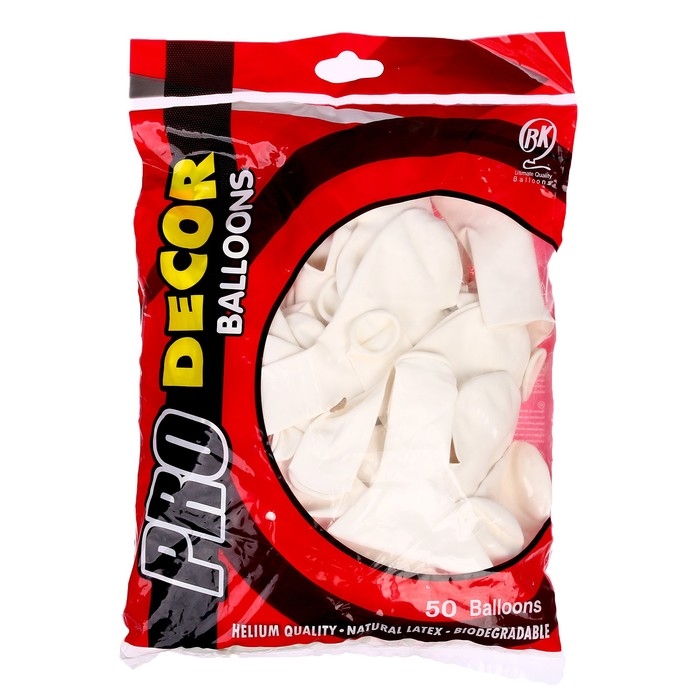 Шар латексный 12 Шар латексный 12" «Сердце» цвет белый, набор 50 шт.