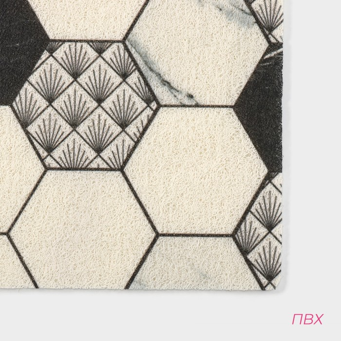 Коврик придверный грязезащитный Доляна &laquo;Мрамор&raquo;, вырезной, 60&times;90 см, цвет серый