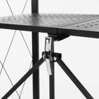 Стеллаж складной на колесах, 5 полок, 72&times;36&times;162,5см, цвет чёрный матовый