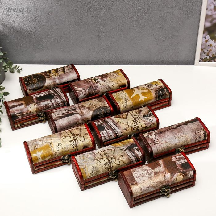 Шкатулка-купюрница дерево Шкатулка-купюрница дерево "Карта" МИКС 5,5х17,5х8 см