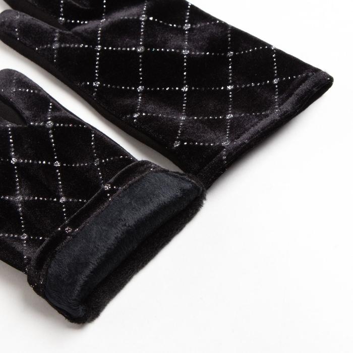 Перчатки женские MINAKU однотонные со стразами, р-р 23 см, цв.чёрный Перчатки женские MINAKU однотонные со стразами, р-р 23 см, цв.чёрный