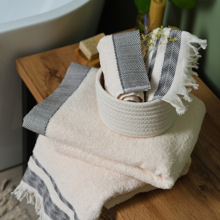 Полотенце махровое LoveLife &laquo;Бриз&raquo; 70х120 см, чёрный, 100% хлопок, 500 гр/м2