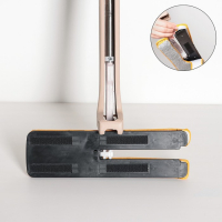 Швабра с отжимом Доляна, двусторонняя насадка из микрофибры 38&times;12 см, стальная ручка 134 см