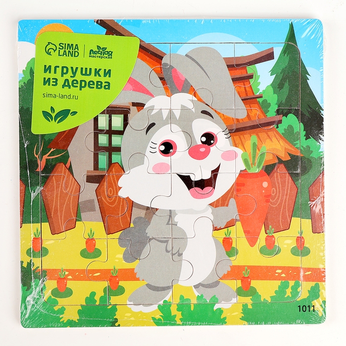 Деревянный пазл &laquo;Заяц&raquo;, 15 х 15 х 0,6 см