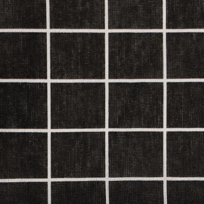 Скатерть Доляна "Клетка"цв.черный 145х200&plusmn;3см,100%пэ, рогожка 130 гр/м