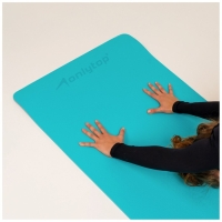 Коврик для фитнеса и йоги ONLYTOP, 183х61х0,6 см, цвет серый/голубой Коврик для фитнеса и йоги ONLYTOP, 183х61х0,6 см, цвет серый/голубой