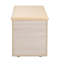 Пуф Герда, 600х355х432, Ясень шимо светлый/Экокожа бежевая