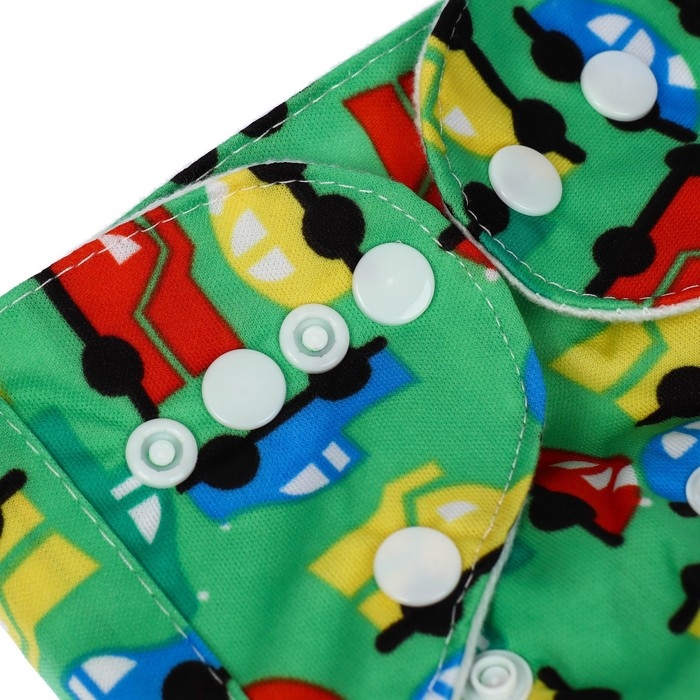Трусики-подгузник, многоразовый &laquo;Машинки&raquo;, цвет зеленый, Крошка Я