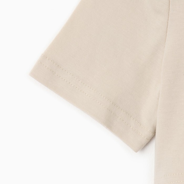 Футболка детская укороченная KAFTAN "Сердечки", р. 28 (86-92 см), бежевый