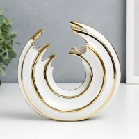 Сувенир керамика "Абстракция. Водоворот" белый с золотом 16х16 см Сувенир керамика "Абстракция. Водоворот" белый с золотом 16х16 см