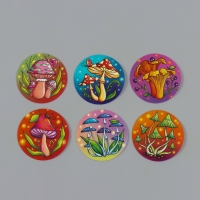 Наклейка бумага "Грибы" d=2,5 см 252 шт в рулоне Наклейка бумага "Грибы" d=2,5 см 252 шт в рулоне